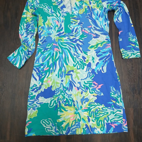 Lilly Pulitzer Blue and Green Floral Dress - Picture 3 of 7
